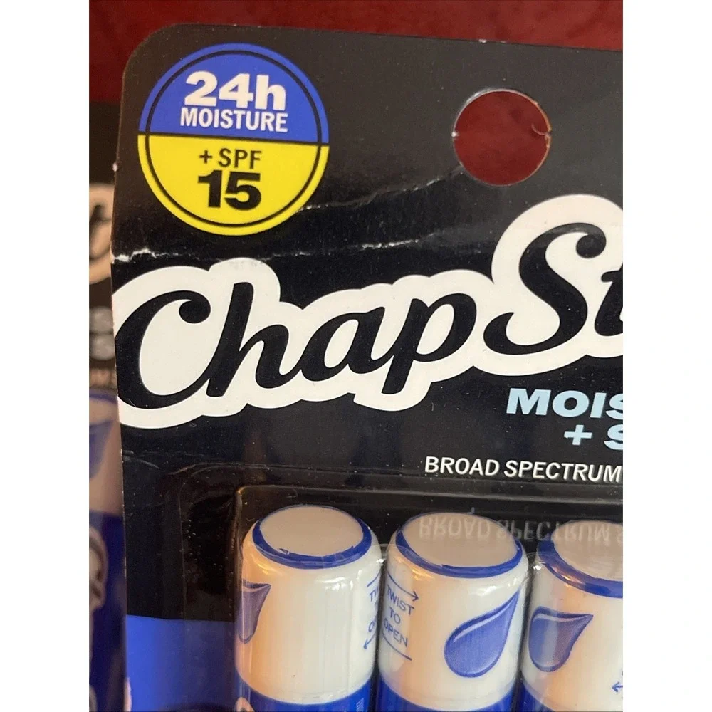Lot Of 2 Three Packs Chapstick Tubes 24h Moisture + SPF 15 Lip‎ Protectant